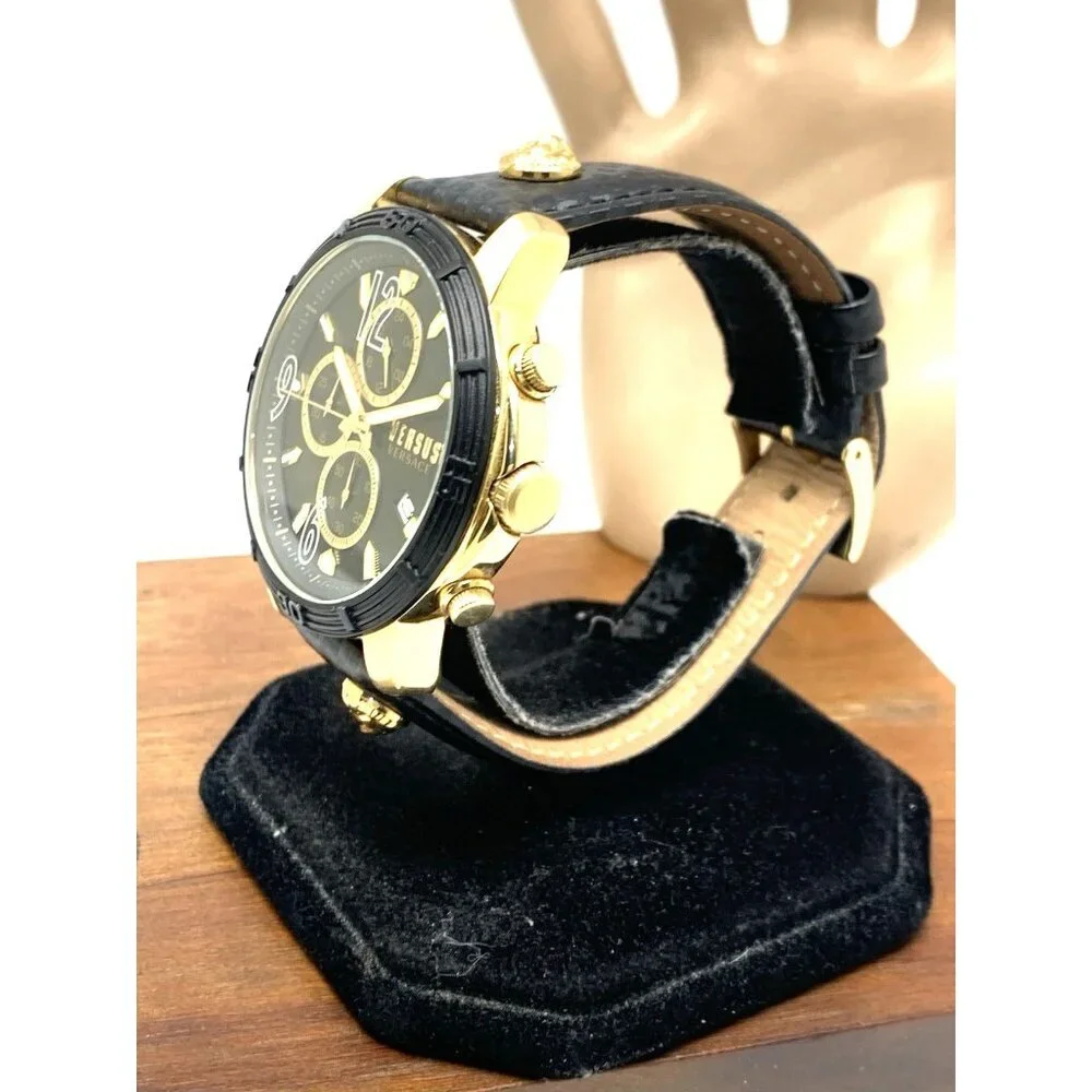 Versus by Versace Men's Watch VSPHJ1321 Quartz Chronograph Leather Band 46mm
